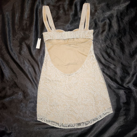 Rumored Lover Boy Cream Sparkle Lace Mini Dress - Picture 9 of 14